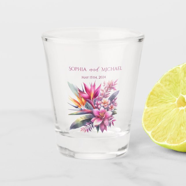 Tropical Bliss-Wedding-Money/shot Dance- Shot Glass (Front)