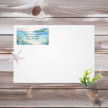 Tropical Bliss Wedding Return Address Label