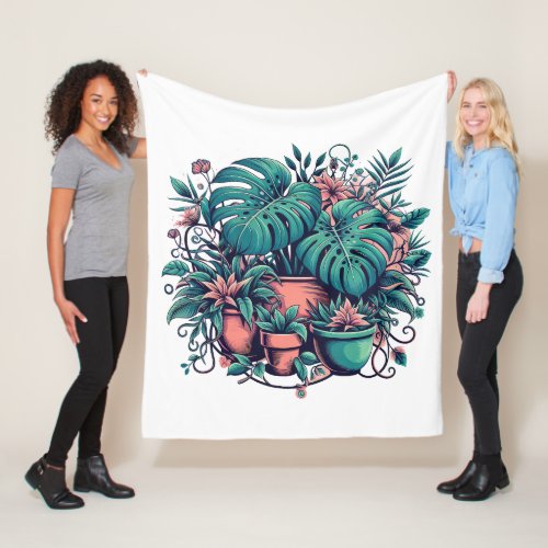 Tropical Bloom Fleece Blanket