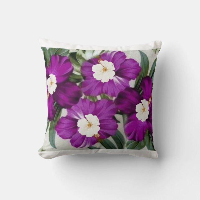 Tropical Bloom Pillow – Vibrant Floral Elegance. (Front)