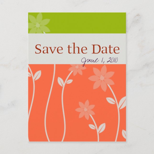 Tropical Bloom Save the Date Announcement Postcard (Front)