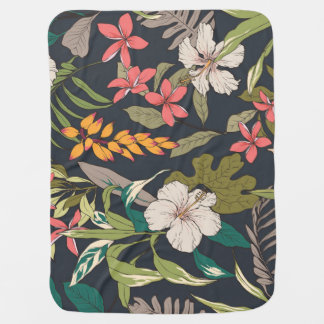 Tropical Bloom: Seamless Flower Pattern Baby Blanket