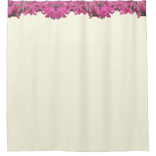 Tropical Blooming Tree Flowers on Ivory Shower Curtain