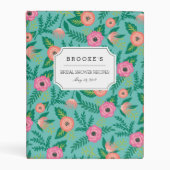 Tropical Blooms Bridal Shower Recipe Mini Binder (Front)