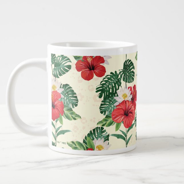 Tropical Blooms of The White Lotus Giant Coffee Mug (Left)