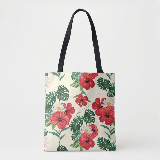 Tropical Blooms of The White Lotus Tote Bag (Front)