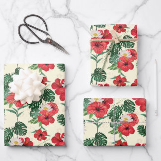 Tropical Blooms of The White Lotus Wrapping Paper Sheets