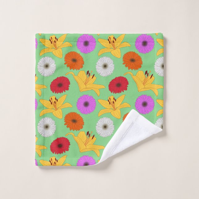 Tropical Blossom Bath Towel Set (Wash Cloth)