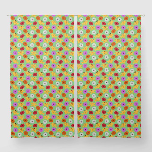 Tropical Blossom Blackout Curtains (Pair)