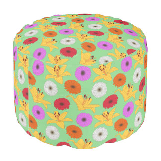 Tropical Blossom Pouf