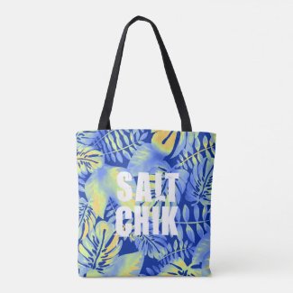 Tropical Blue and Orange Salt Chik Logo Beach