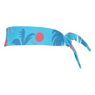 Tropical Blue and Red Patriotic Tie Headband