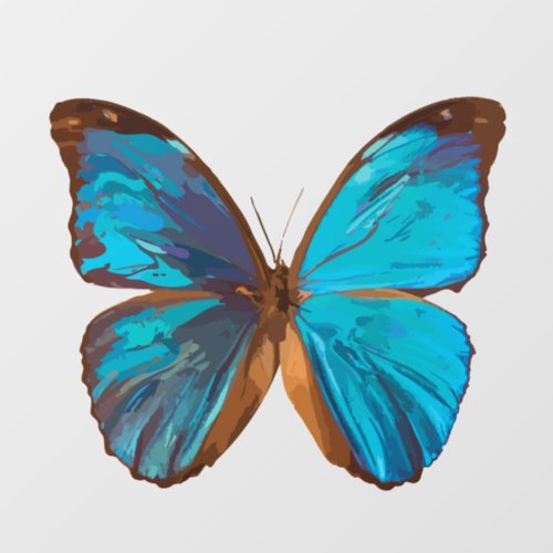 Tropical Blue and Turquoise Gem Colored Butterfly Window Cling
