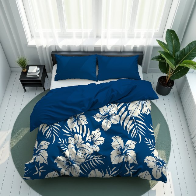 Tropical Blue and White Floral Duvet Cover (Creator Uploaded)