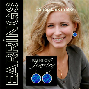 Tropical blue aqua abstract drop dangle earrings