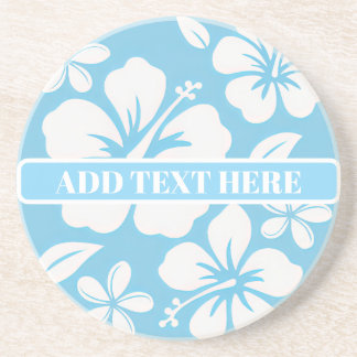 Tropical Blue Beach Flowers Coaster
