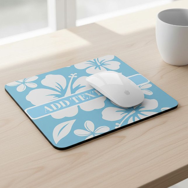 Tropical Blue Beach Flowers Mouse Pad (Creator Uploaded)