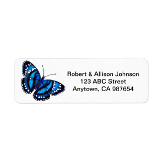 Tropical Blue Butterfly Address Labels