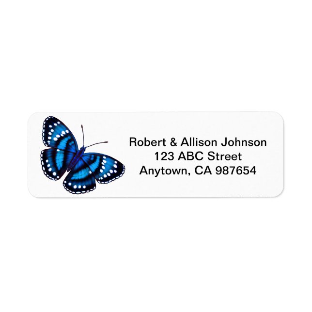 Tropical Blue Butterfly Address Labels (Front)