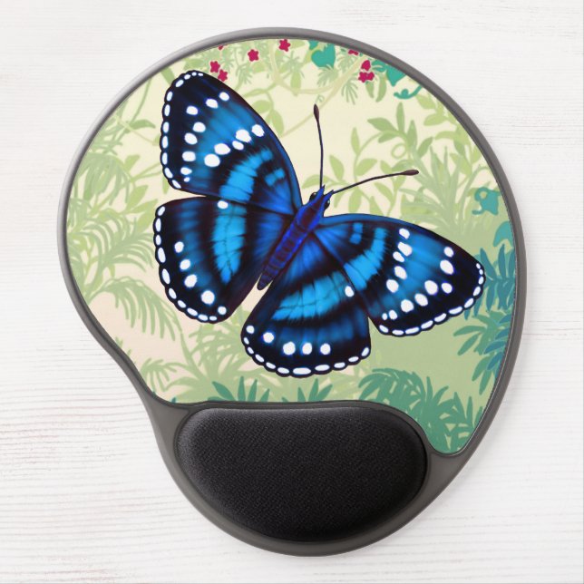 Tropical Blue Butterfly Gel Mousepad (Front)