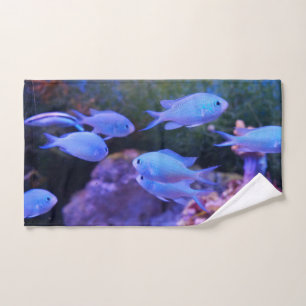 Tropical Blue Fish Hand Towel