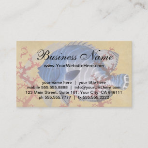 Tropical Blue Fish Vintage Coral Marine Ocean Life Business Card