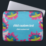 Tropical blue floral colorful for birthday custom  laptop sleeve<br><div class="desc">floral modern laptop sleeves. Custom blue design with big flowers for her. Personalize with text,  name. Use this template for a woman who loves flowers</div>