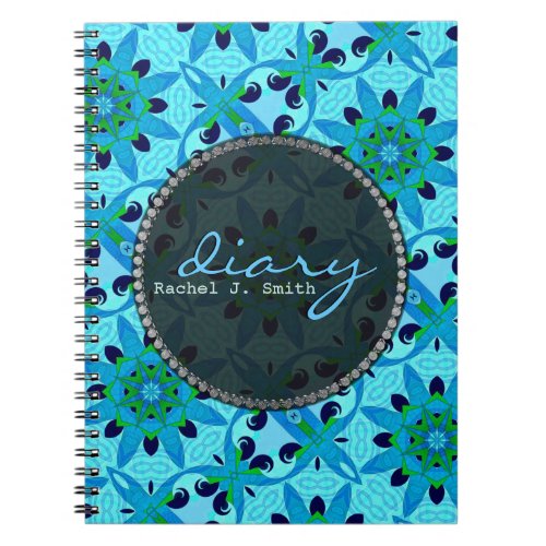 Tropical Blue Geoflora Diary Notebook
