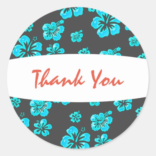Tropical Blue Hibiscus Flower Floral Sticker