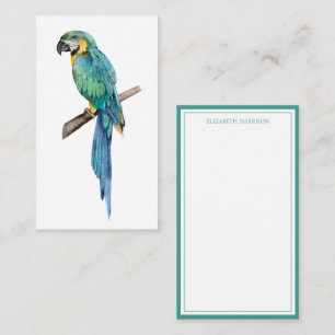 Tropical Blue Macaw Personalized Note Card
