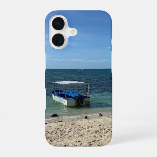 Tropical Blue Ocean Beach & Boat: Summer Vibe iPhone 16 Case