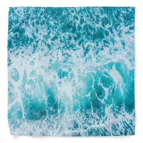 Tropical Blue Ocean Waves Bandana