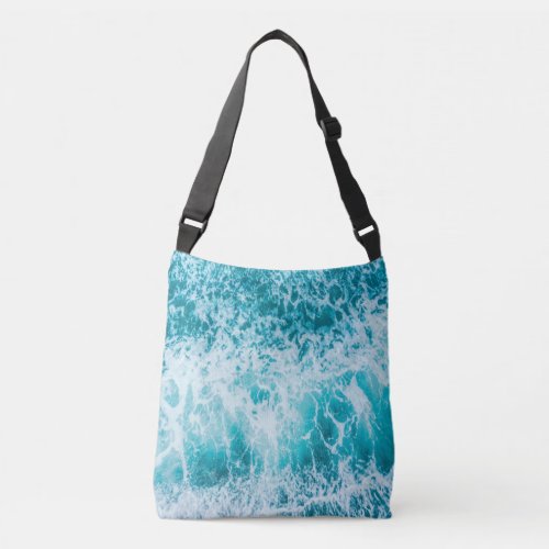 Tropical Blue Ocean Waves Crossbody Bag
