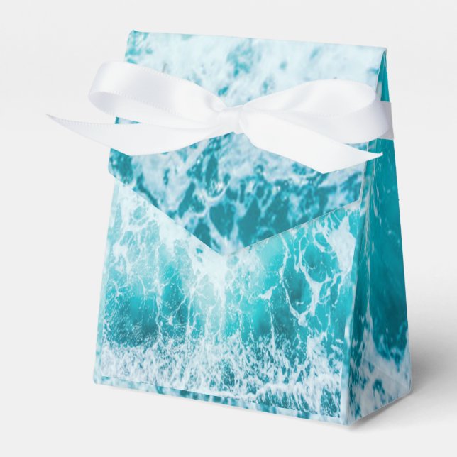 Tropical Blue Ocean Waves Favor Boxes (Front Side)