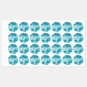 Tropical Blue Ocean Waves Labels