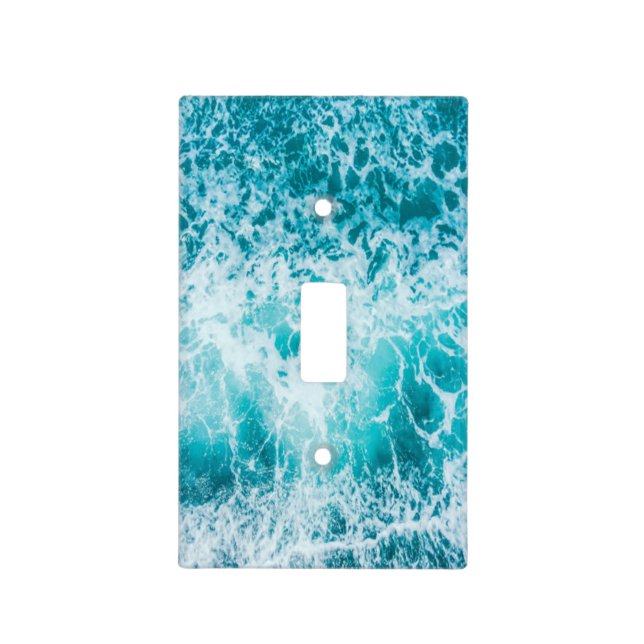 Tropical Blue Ocean Waves Light Switch Cover (Front)