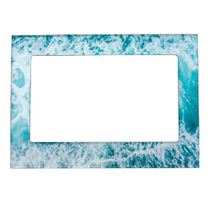Tropical Blue Ocean Waves Magnetic Frame