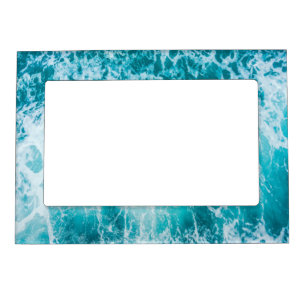 Tropical Blue Ocean Waves Magnetic Frame