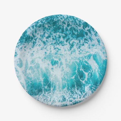 Tropical Blue Ocean Waves  Paper Plates