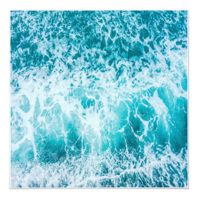 Tropical Blue Ocean Waves Photo Print (Front)