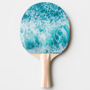 Tropical Blue Ocean Waves Ping Pong Paddle