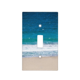 Tropical Blue Ocean Waves Sandy Beach Light Switch Cover