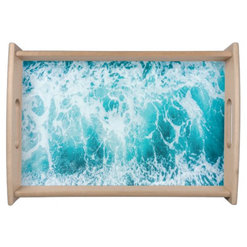 Tropical Blue Ocean Waves serving tray