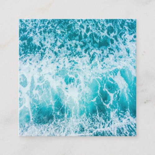Tropical Blue Ocean Waves Square Business Card