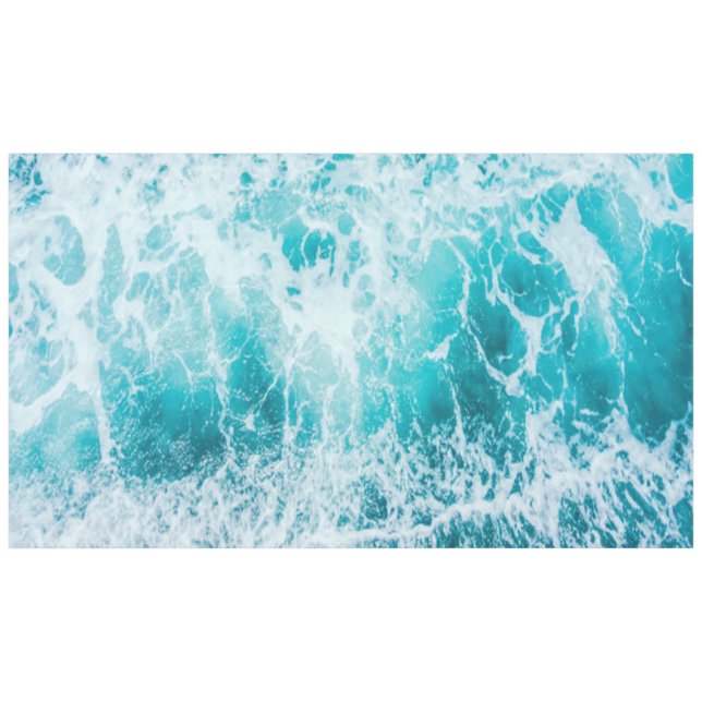 Tropical Blue Ocean Waves Tablecloth (Front (Horizontal))