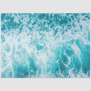Tropical Blue Ocean Waves Tissue Paper