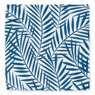 Tropical blue palm leaf bandana