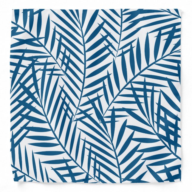 Tropical blue palm leaf bandana (Front)
