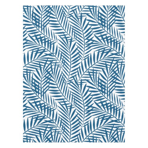 Tropical blue palm leaf tablecloth