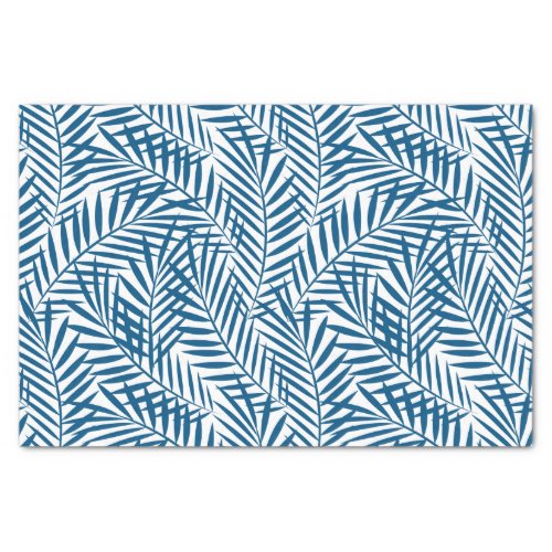 Tropical blue palm leaf tissue paper